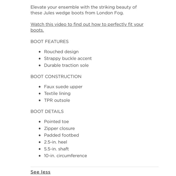 London Fog Jules Wedge Ankle Boots Rouched Strappy Buckle Brown 6 1/2 Faux Suede - Picture 6 of 6